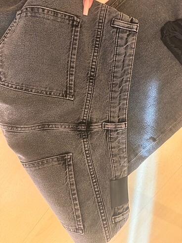 44 Beden gri Renk Beauty Omelette Wide Leg Ripped Jeans