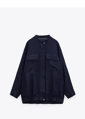 Zara Keten Karışımlı Oversize Bomber