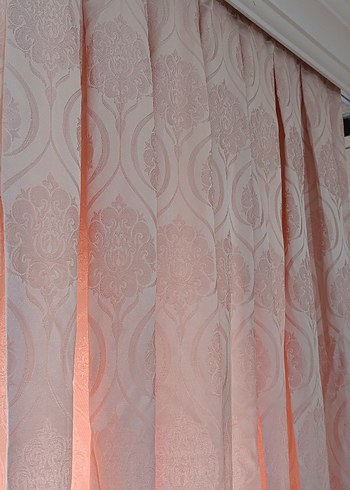 Pembe Desenli Fon Perde - Görsel 12