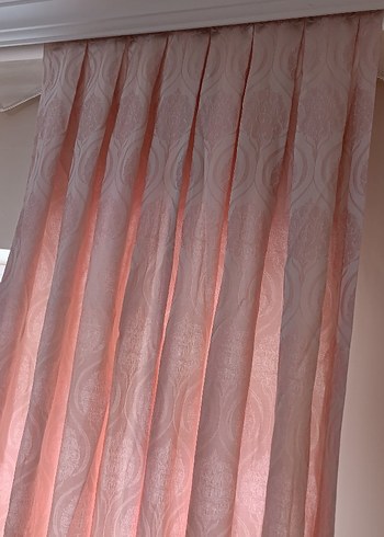 Pembe Desenli Fon Perde - Görsel 3