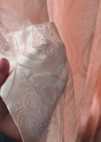 Pembe Desenli Fon Perde - Görsel 11