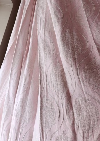 Pembe Desenli Fon Perde - Görsel 5