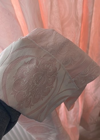 Pembe Desenli Fon Perde - Görsel 10