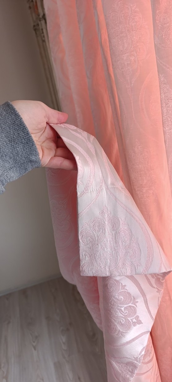 Pembe Desenli Fon Perde - Görsel 4