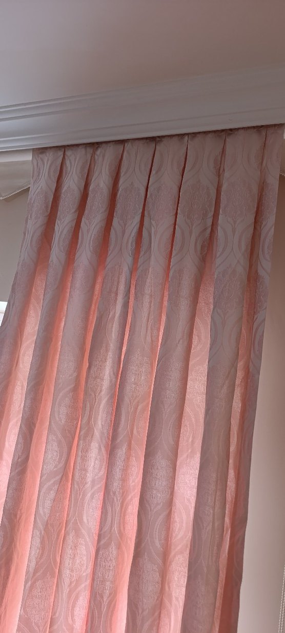 Pembe Desenli Fon Perde - Görsel 3