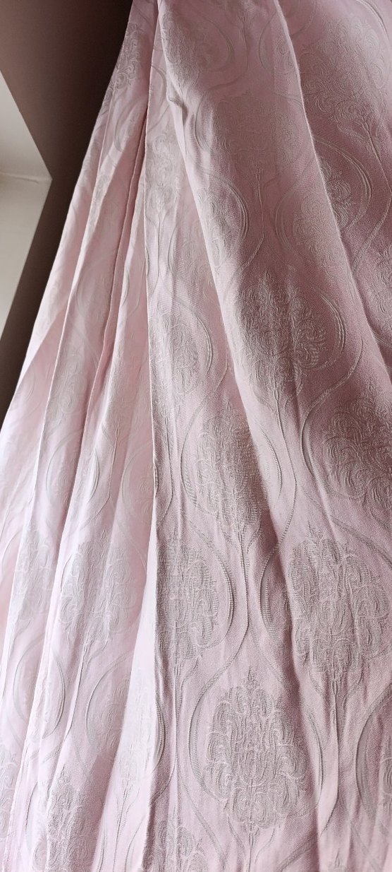 Pembe Desenli Fon Perde - Görsel 5