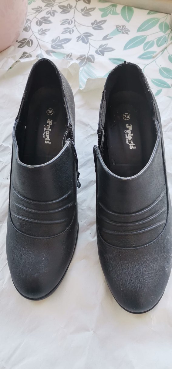 Siyah Kadın Plise Detaylı Topuklu Bot - Görsel 3