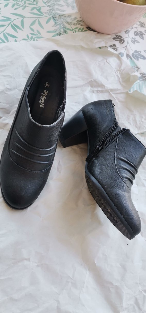 Siyah Kadın Plise Detaylı Topuklu Bot - Görsel 2