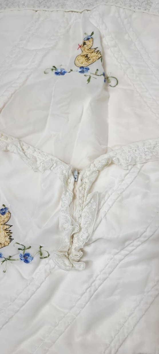 Nakışlı Beyaz Bebek kundak - Görsel 2