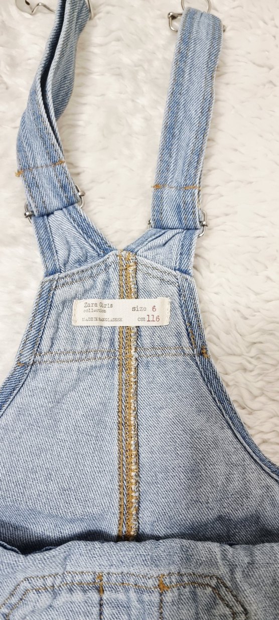 Kız Çocuk Mavi Denim Tulum - Görsel 2