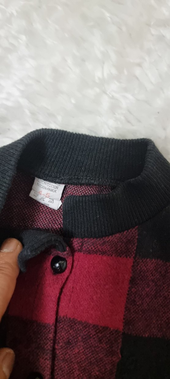 Bordo Ekose Desenli Bebek Kız Takımı - Görsel 3