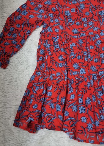 Kırmızı Uzun Kollu Fırfırlı Elbise - Görsel 5