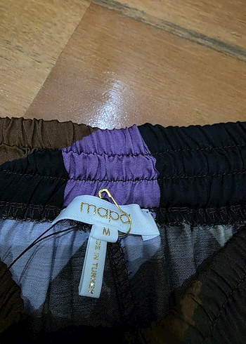 m Beden çeşitli Renk Kadın Çok Renkli Salaş Bağlama Desenli Pantolon