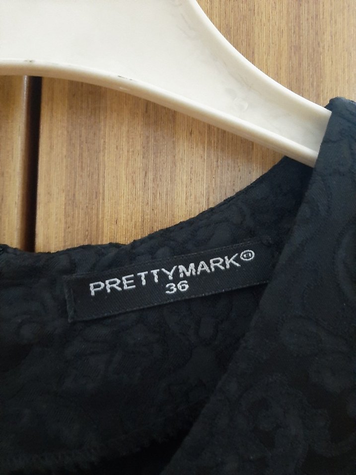 Siyah V Yaka Pilili Midi Elbise - Görsel 4