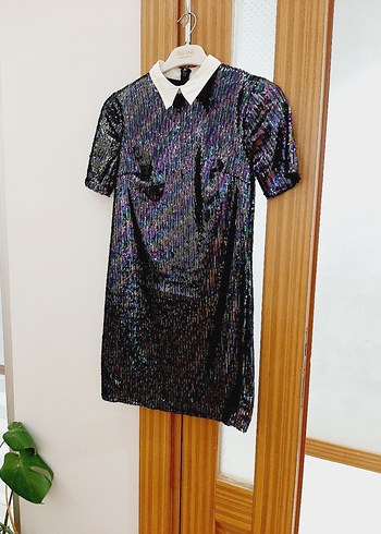 Asos Kadın Çok Renkli Payetli Midi Elbise