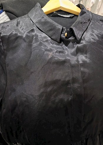 Siyah Fırfırlı Midi Kadın Elbise - Görsel 6