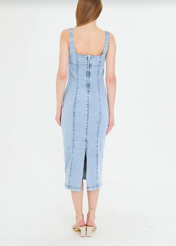 Trendyol & Milla Denim Uzun Kollarsız Günlük Elbise