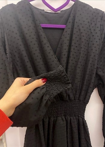 Leopar Desenli Siyah Mini Elbise - Görsel 5