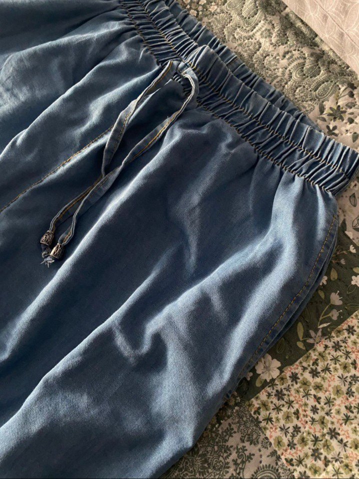 Kadın Geniş Kesim Midi Kot Pantolon - Görsel 3