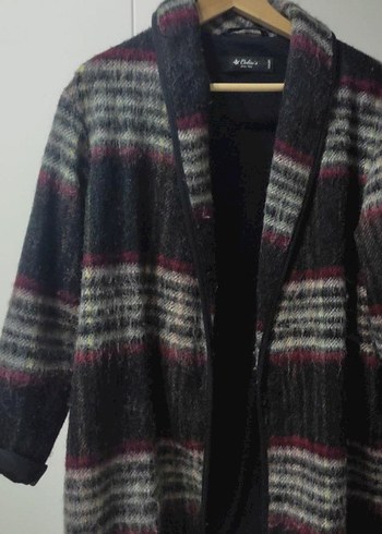 Bohem Tarzı Uzun Gri Yün Kaban - Görsel 2