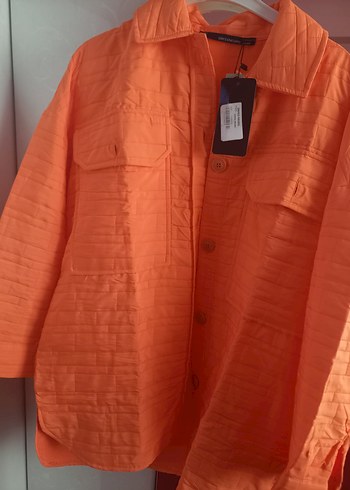 Düğmeli Turuncu Kadın Ceket - Görsel 2
