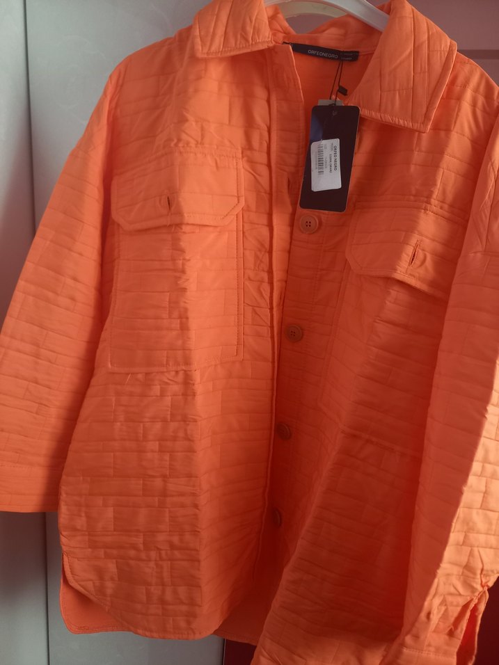 Düğmeli Turuncu Kadın Ceket - Görsel 2