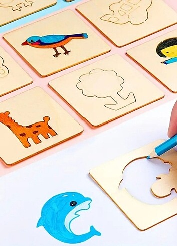 Diğer 20 adet ahşap çizim şablonu