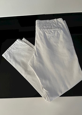 Erkek Beyaz Keten Regular Fit Pantolon