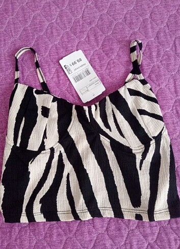 l Beden CROP ZEBRA DESEN
