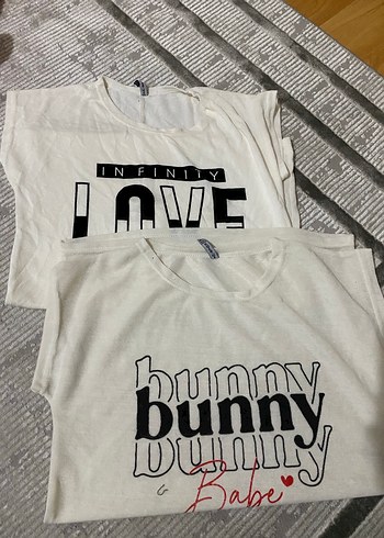 Beyaz Baskılı Tişörtü, Kısa Kollu, Pamuk - Görsel 3