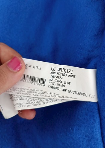 Mavi Kapüşonlu Erkek Çocuk mont - Görsel 11