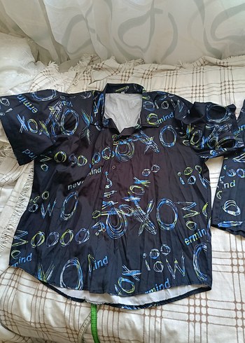 erkek Mavi Batik Desenli Kısa Kollu Pijama Takımı - Görsel 6