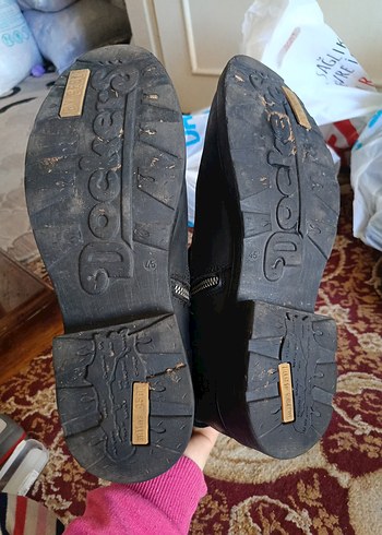 Siyah Deri Tokalı Biker erkek Bot - Görsel 16