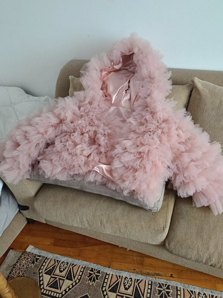 kadın için Pembe Fırfırlı Bolero - Görsel 2