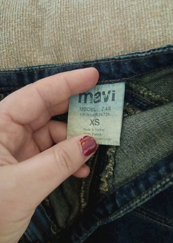 Koyu Mavi Bel Detaylı Kot Etek - Görsel 3