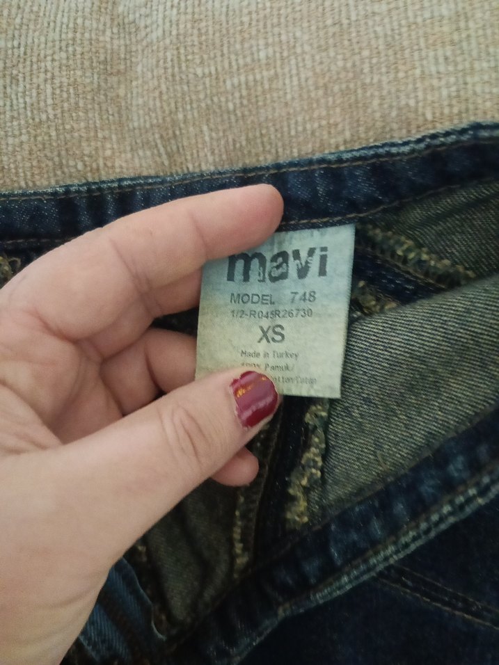 Koyu Mavi Bel Detaylı Kot Etek - Görsel 3