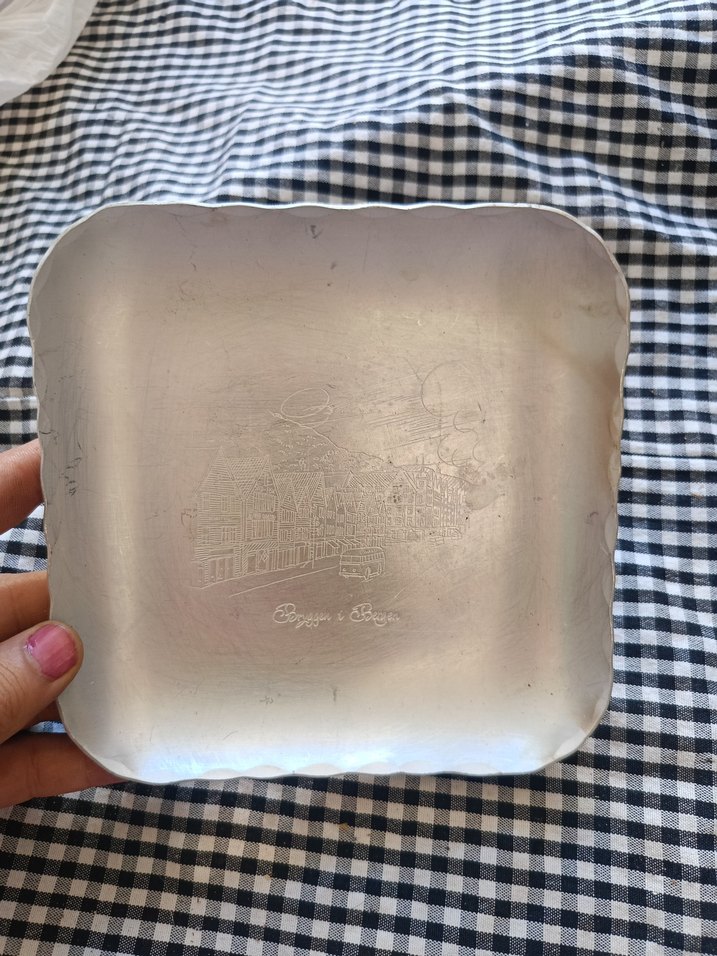 Vintage Parlak Beyaz Tabak - Görsel 3