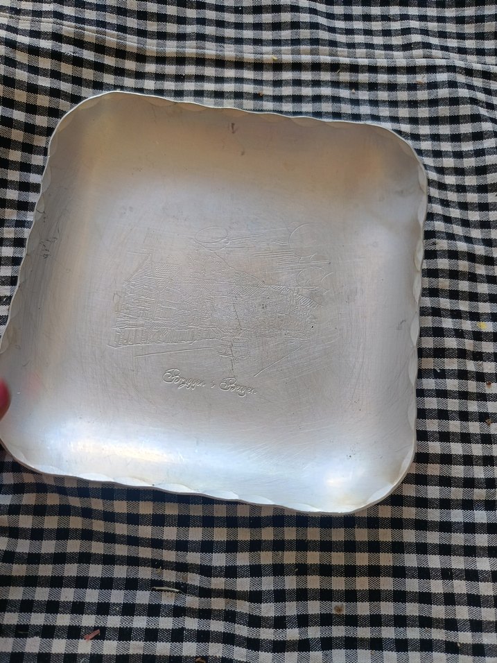 Vintage Parlak Beyaz Tabak - Görsel 4