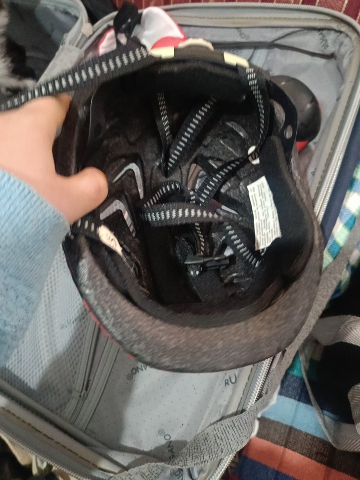 Kırmızı Kareli Rock Punk Bisiklet Kaskı - Görsel 2