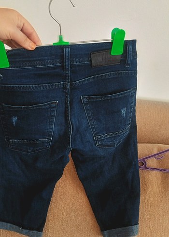 Koyu Mavi Kadın Kısa Denim Şort - Görsel 2