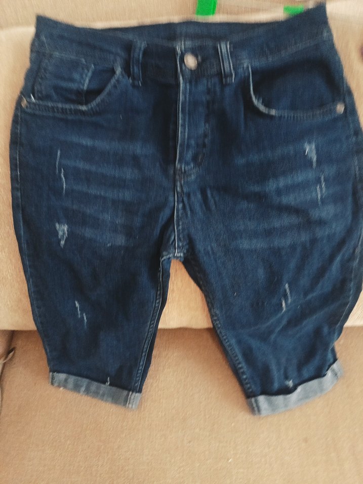 Koyu Mavi Kadın Kısa Denim Şort - Görsel 5