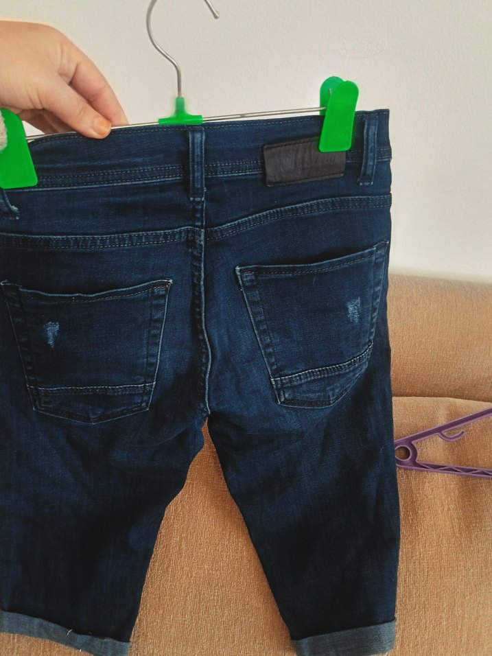 Koyu Mavi Kadın Kısa Denim Şort - Görsel 2