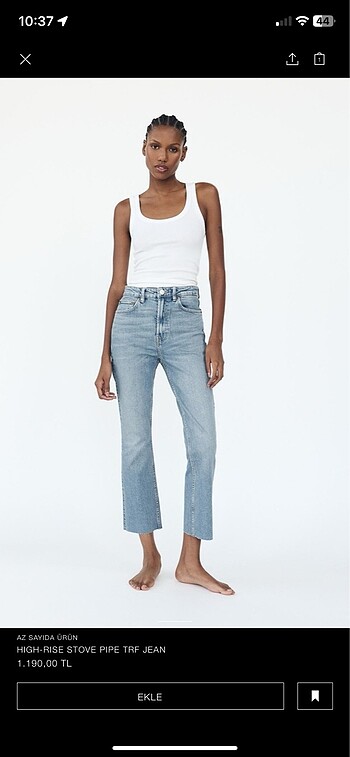 Zara Zara High-Rise Stove Pipe TRF Jean