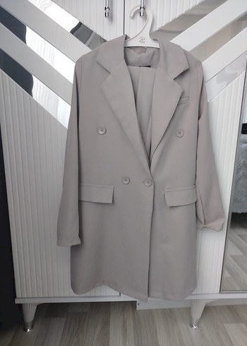 Zara Bej Kadın Uzun Kesim Düğmeli kadın Takım