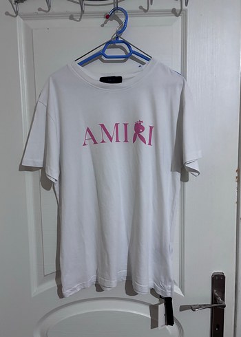 Balenciaga Amiri Pembe Logo Beyaz Tisort