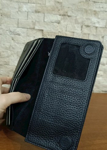 Siyah Deri Kadın Cüzdanı Tokalı orjinal ayyıldız - Görsel 5