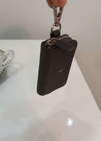 Gri Deri Fermuarlı Kadın Cüzdanı orjinal tergan - Görsel 3