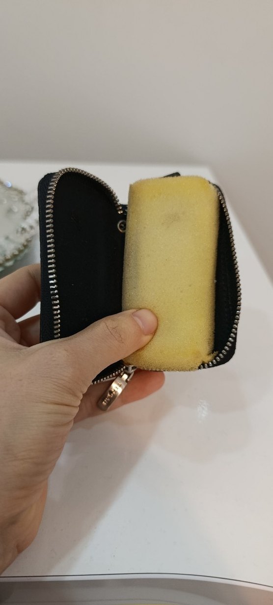 Gri Deri Fermuarlı Kadın Cüzdanı orjinal tergan - Görsel 2