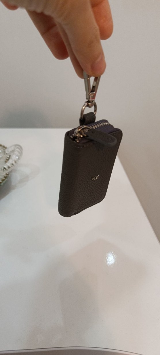 Gri Deri Fermuarlı Kadın Cüzdanı orjinal tergan - Görsel 3