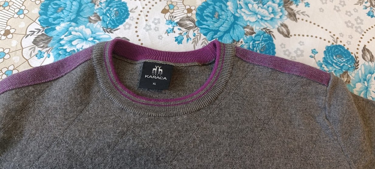 Gri Erkek Triko Bisiklet Yaka Kazak Karaca marka orjinal - Görsel 3